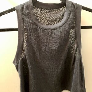 Lululemon All Yours Black Burnout Crop Tank Size 4